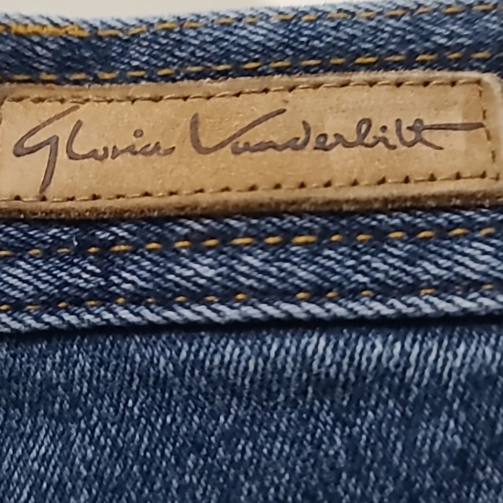 Gloria Vanderbilt VINTAGE Dark Blue Jeans with Gold Stitching, Like NEW! - Picture 8 of 10